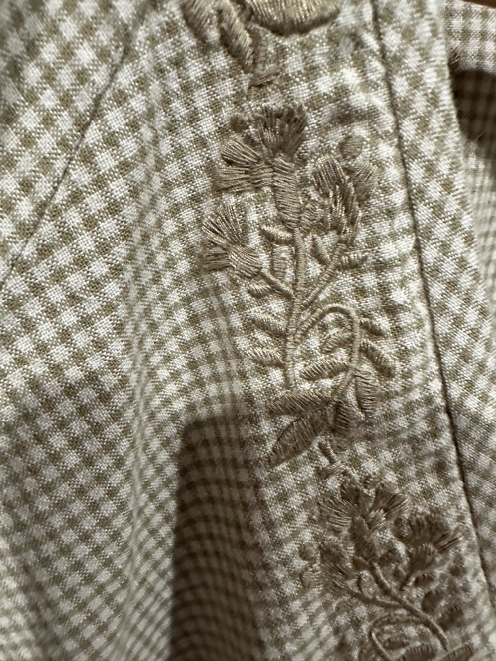Madewell Olive Green Midi Dress with Embroidered Detail - Picture 3 of 11